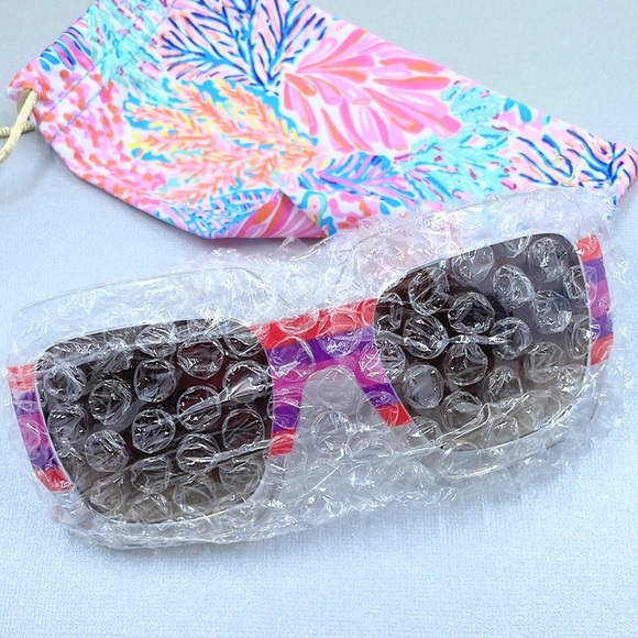 Lilly Pulitzer Oversized Square Sunglasses Multi Splashdance Accessories Small